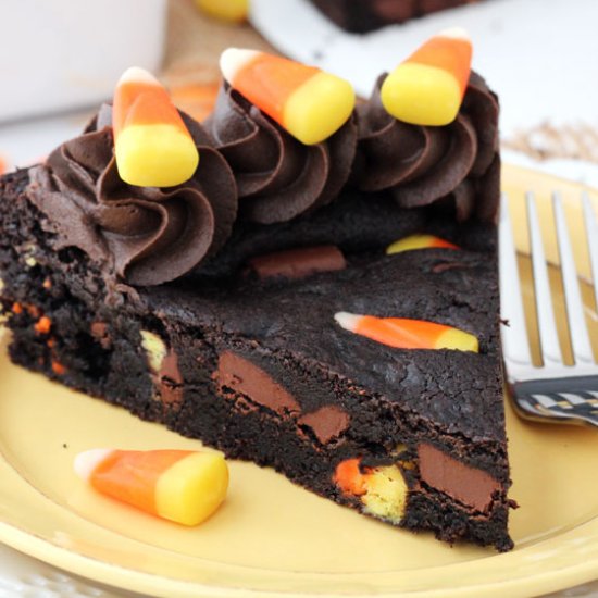 Candy Corn Chocolate Cookie Cake