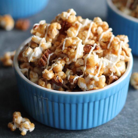 White Chocolate Pecan Caramel Corn