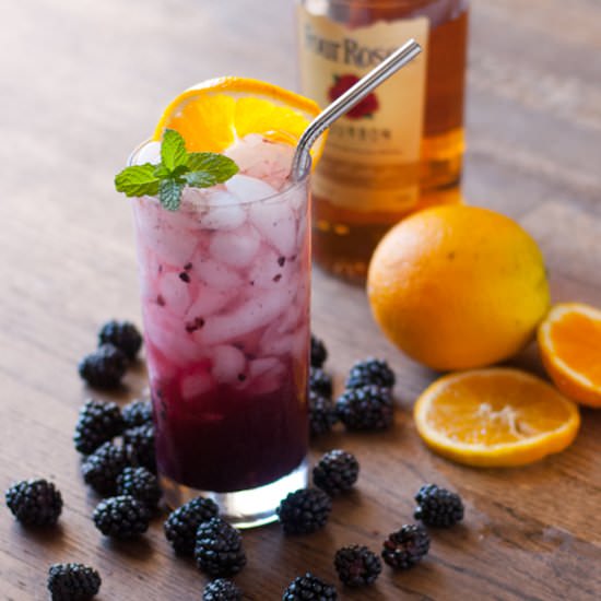 Blackberry Bourbon Fizz Cocktail