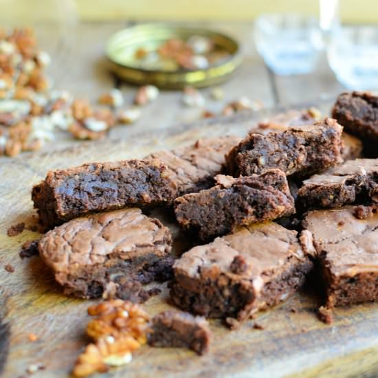 Salted Chocolate Walnut Brownies