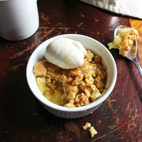 Apple Crisp with Miso Caramel