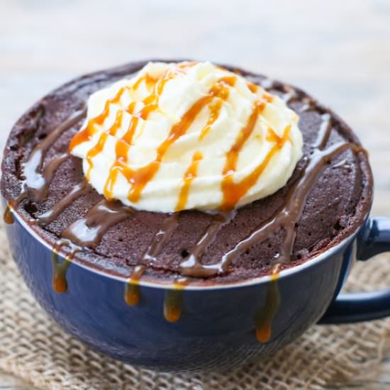 Salted Caramel Mocha Mug Cake