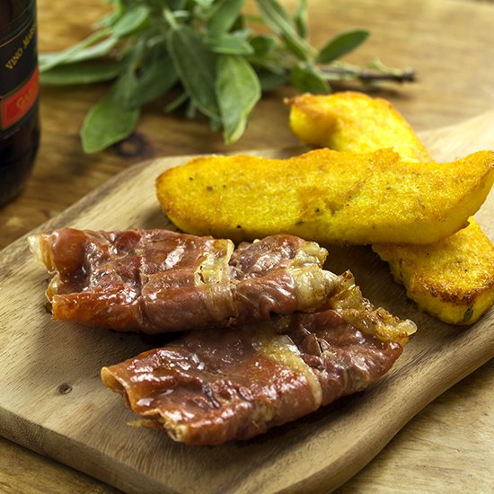 Saltimbocca Polenta Thyme Wedges