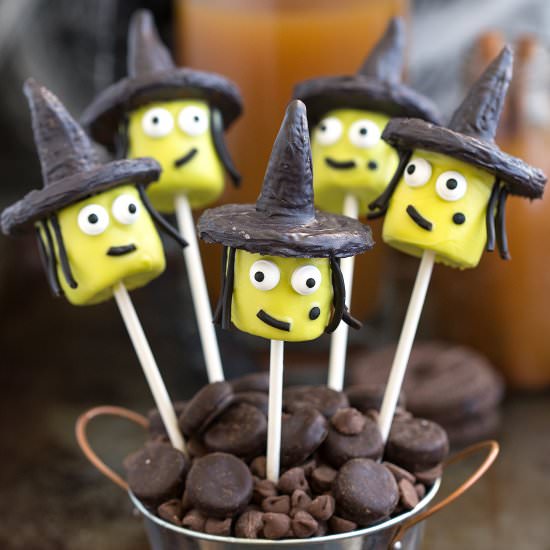 Witch Marshmallow Pops