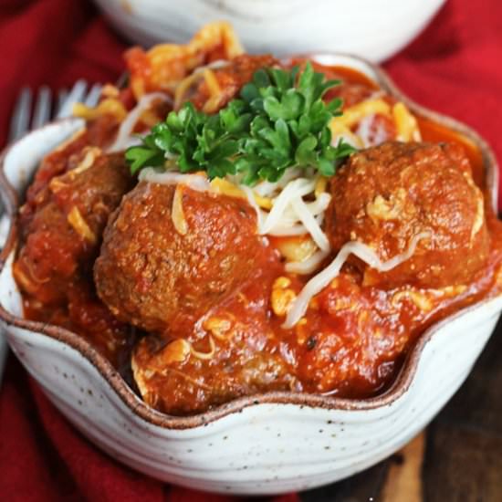 Crock Pot Cheesy Meatball Tortellini