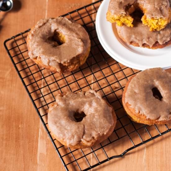 Pumpkin Donuts with Caramel Glaze