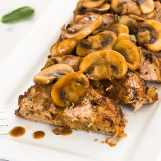 Wild Mushroom Sage Turkey Meatloaf