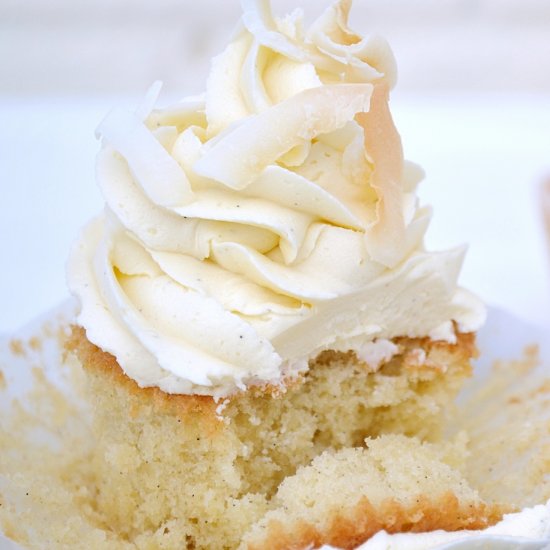 Vanilla Bean Coconut Cupcakes