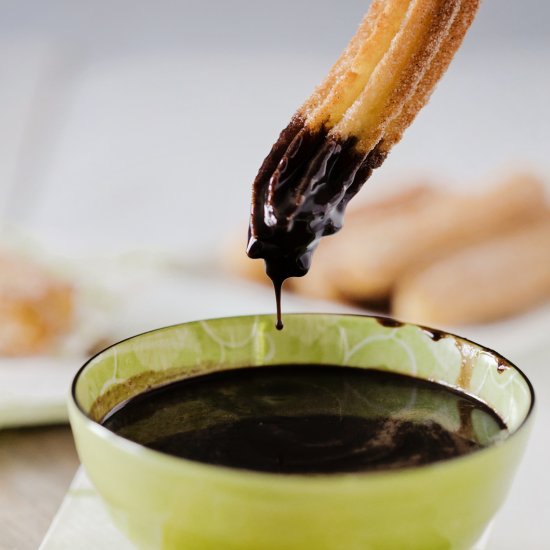 Lemon Scented Churros w/ Chocolate