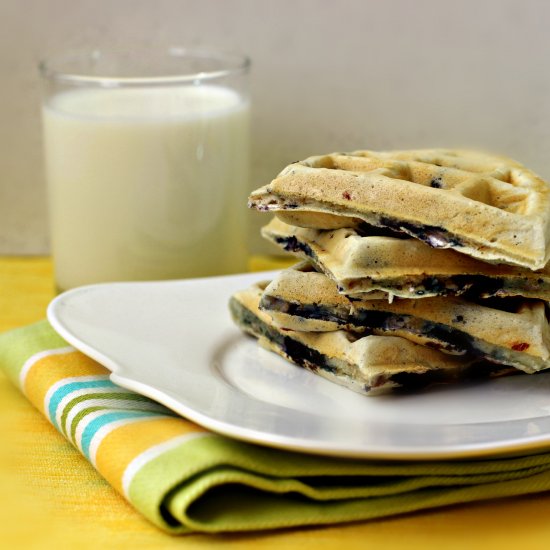 Waffles with Blackberries