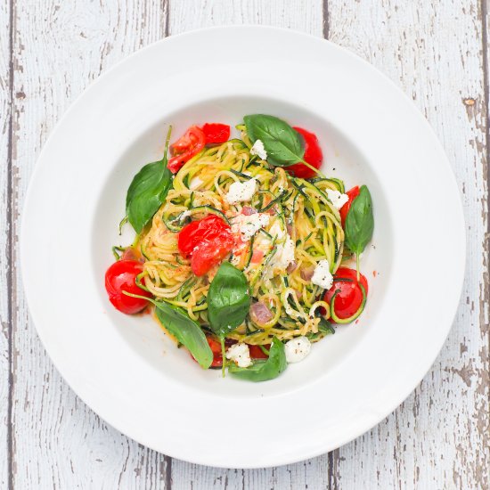 Tomato, Basil & Goat Cheese Zoodles