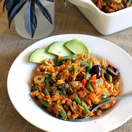 Vegetable Orzo Paella