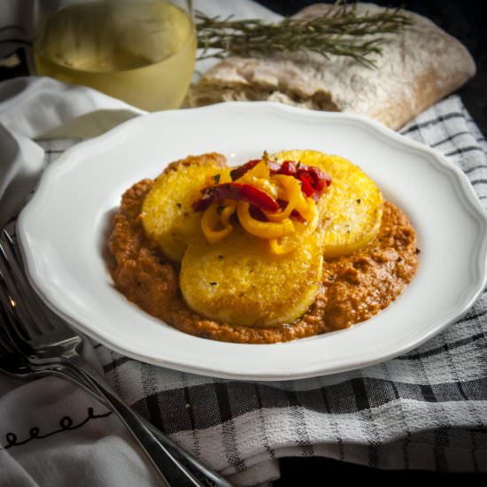 Polenta with Roasted Pepper Sauce