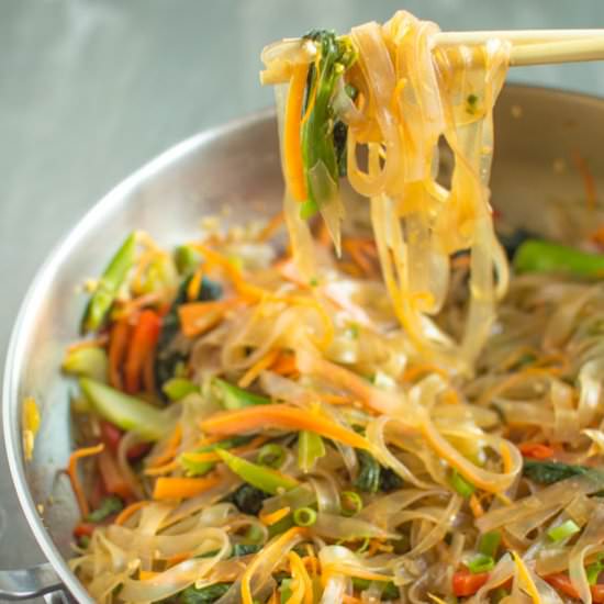 Veggie Stir Fry Mung Bean Noodles