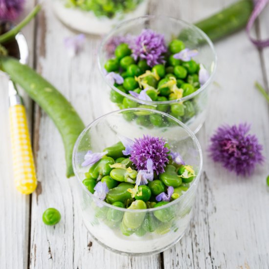 Peas, Fava Beans & Herb Flowers