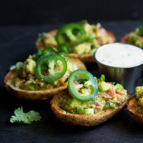 Vegan Guacamole Potato Skins