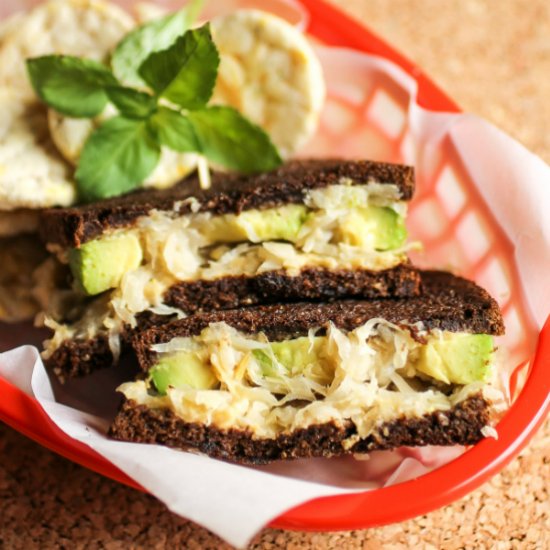 Grilled Sauerkraut Avocado Sandwich