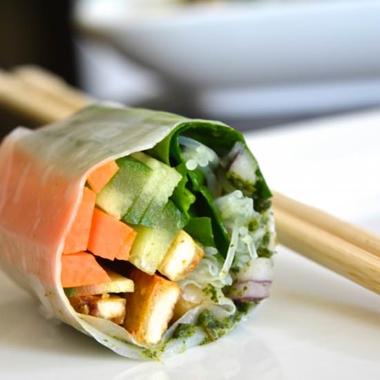 Rice Paper Roll with In-Roll Sauce