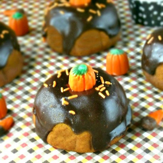 Chocolate Ganache Pumpkin Cakes