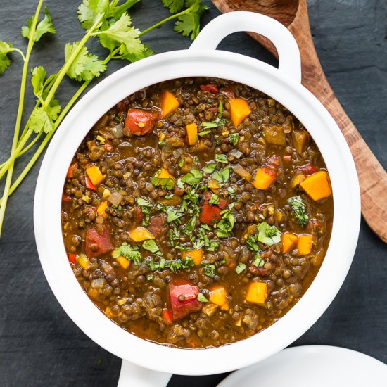 Lentils and Roasted Tomato Stew