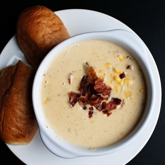 Smoked Bacon Corn Cheese Chowder