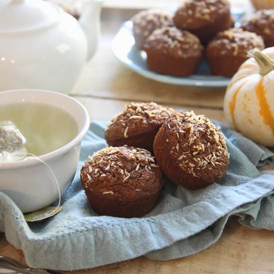 Toasted Coconut Pumpkin Muffins