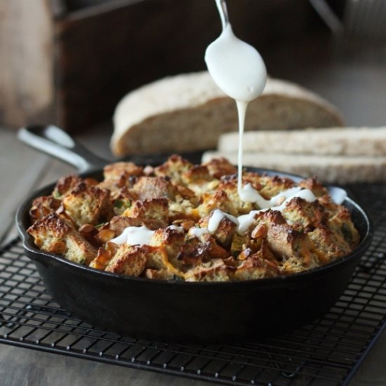 Savory Fall Harvest Bread Pudding