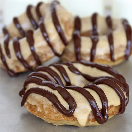 Baked Banana Donuts w/ Maple Glaze