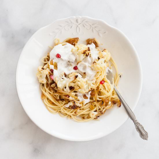 Cauliflower Pasta w/ Caramel Onions