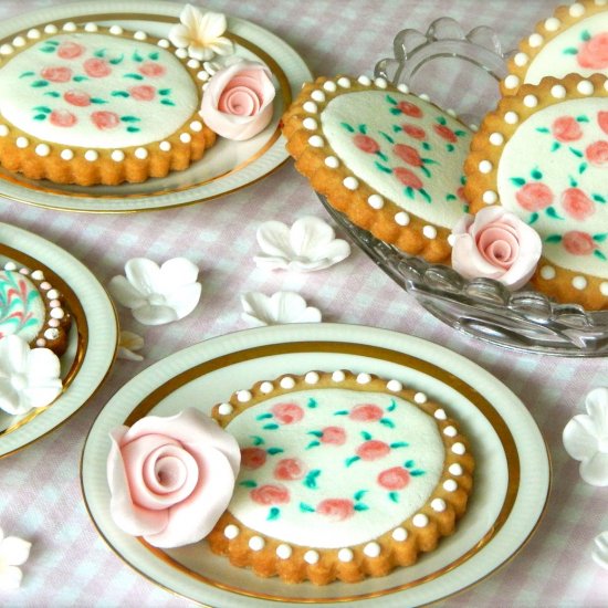 Royal Icing Rose Cookies