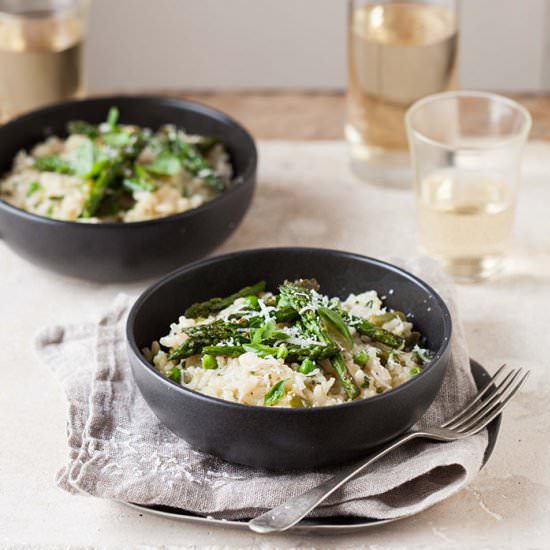 Pea and Asparagus Risotto