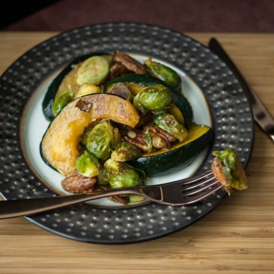 Mustard Glazed Squash and Sprouts