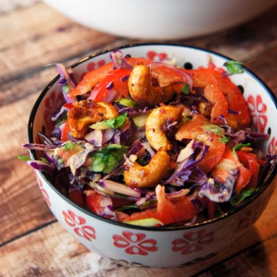 Asian Slaw with Sriracha Cashews