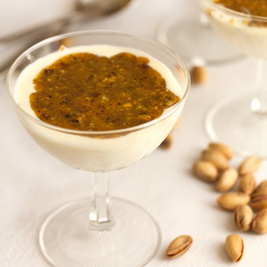 Mastic Panna Cotta with Pistachio