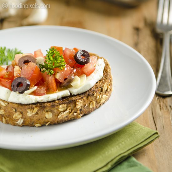 Cheese and Tomato Salad Bruschetta