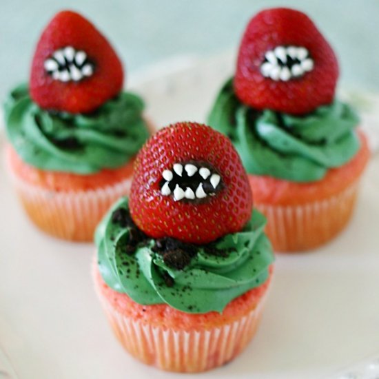 Monster Strawberry Cupcakes