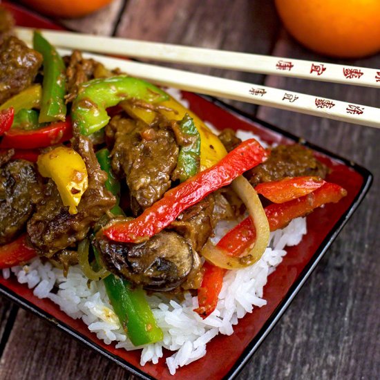 Orange Beef with Fire Peppers