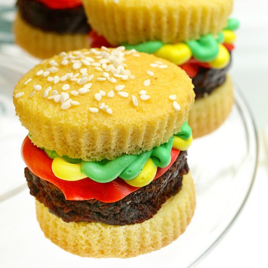 Hamburger Slider Cupcakes