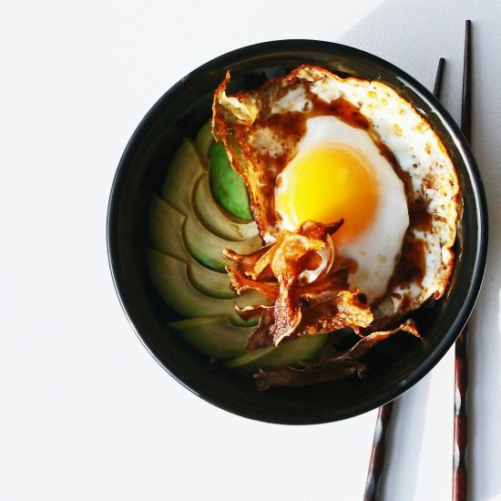 Avocado Duck Egg Donburi