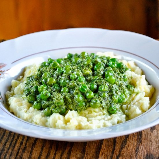 Mashed potatoes+creamed spinach