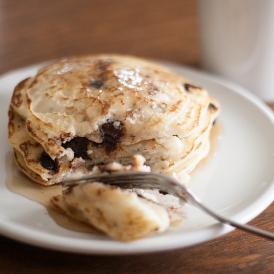 Chocolate Chip Chia Seed Pancakes