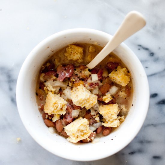 slow cooker beans with smoked pork