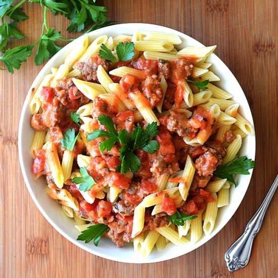 Penne with Tomato Cream Sauce