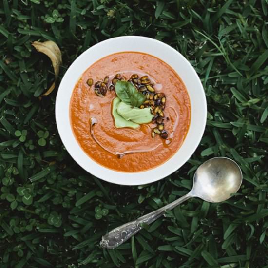 Roasted Tomato & Red Lentil Soup