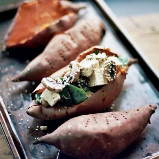 Asian-style baked sweet potatoes