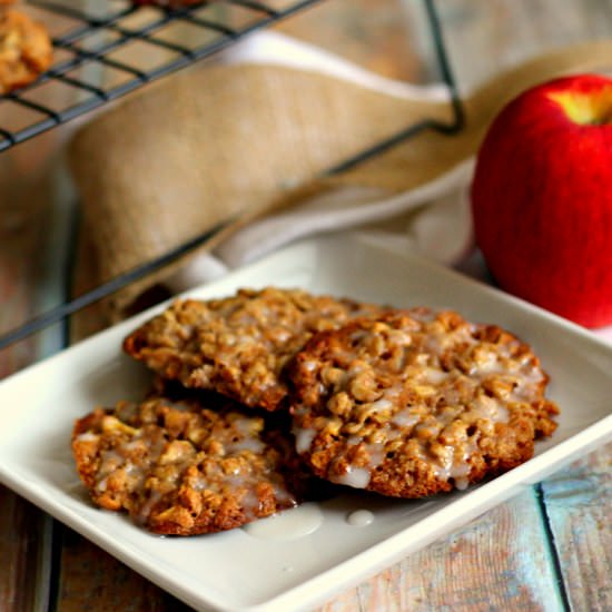 Glazed Apple Oatmeal Cookies