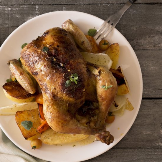 Roasted Chicken w/ Spiced Butter