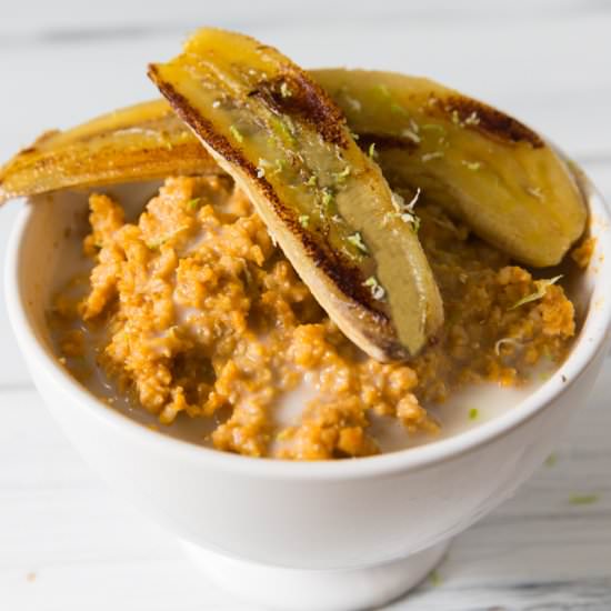 Pumpkin Porridge and Grilled Banana