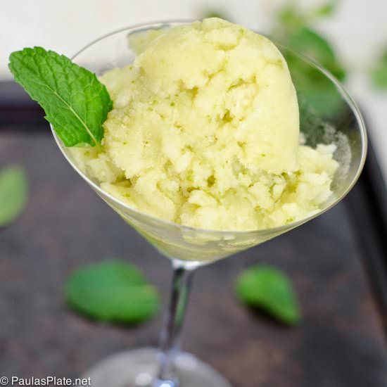 Pear Sorbet with Mint and Lime