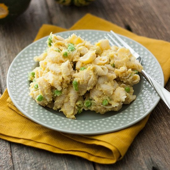 Acorn Squash Pasta with Peas